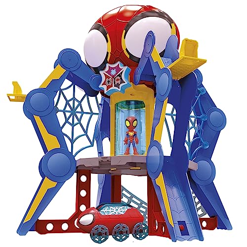 Marvel Spidey und Seine Super-Freunde Web-Spinners Web-Quartier Spielset mit Spidey Action-Figur, Fahrzeug und Zubehör von Hasbro
