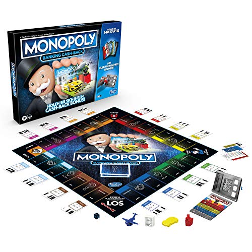 Monopoly Banking Cash-Back, die elektronische Version des beliebten, klassischen Spiels, elektronischer Punktestand und noch mehr Technologie, für die Familie von Monopoly