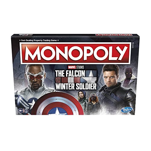 Monopoly Marvel Studios The Falcon and The Winter Soldier Edition, Brettspiel für 2 – 6 Spieler ab 14 Jahren (ENGLISCHE Version) von Hasbro Gaming