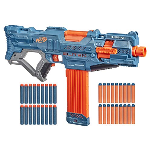 Nerf Elite 2 Turbine CS-18 motorisierter Blaster, 36 Nerf Darts, 18-Dart Clip-Magazin, mit Erweiterungsoptionen, frustfreie Verpackung von NERF