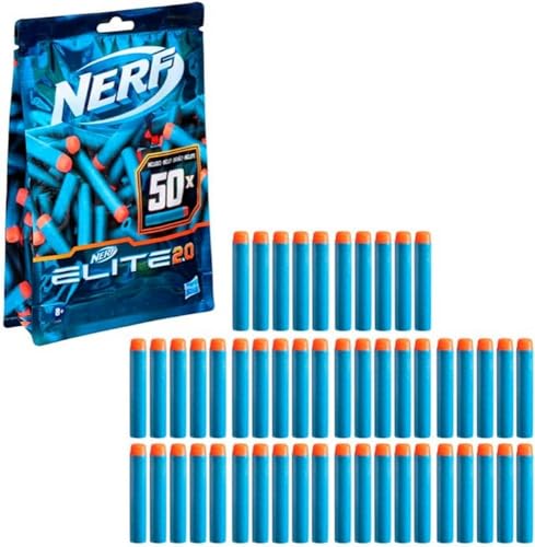 Nerf Elite 2.0 50er Dart Nachfüllpackung – enthält 20 Nerf Elite 2.0 Darts, kompatibel mit Allen Nerf Elite Blastern, für Nicht-endenden Spaß, für Junge und Mädchen von Nerf