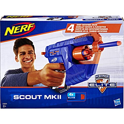 NERF N-Strike Elite Scout MKII, Spielzeugblaster mit integrierter Rotationstrommel von NERF