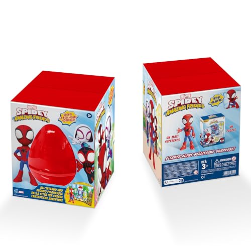 Hasbro Marvel D39854500 Disney Hasbro Surpresovo fantastischen Freunde 2024-Überraschungsei mit Figuren und faltbarem Hintergrund zum Thema Spidey, ab 3 Jahren, rot von Hasbro Marvel