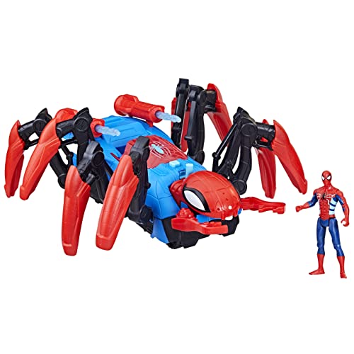 Marvel Spider-Man Krabbelspinne mit Wasserspritze, Superhelden-Spielzeug ab 4 Jahren, feuert Projektile und Wasser ab von SPIDER-MAN