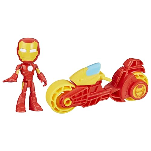 Marvel Spidey and His Amazing Friends, Iron Man Action-Figur & Spielzeug-Motorrad Spielset von Spidey and his Amazing Friends