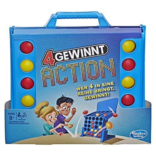 Hasbro E3578100 4 gewinnt Action, temporeiches Kinderspiel von Hasbro