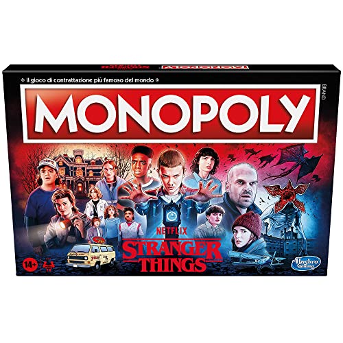 Hasbro Gaming Monopoly Stranger Things Brettspiel für Erwachsene und Jugendliche , 6 Spieler , ab 14 Jahren, Mehrfarbig, 41 x 400 x 267 mm || Italienisch Sprache von Monopoly