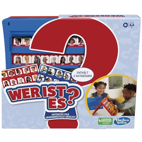 Wer ist es? Ratespiel, Brettspiel für Kinder ab 6 Jahren, für 2 Spieler von Hasbro Gaming