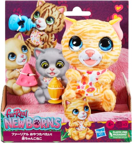FurReal Hasbro Newborns Kätzchen, Animatronik Plüschspielzeug mit Soundeffekten, interaktives Tierchen für Kinder ab 4 Jahren von FurReal