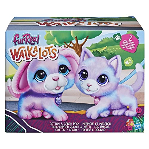 Hasbro furReal Walkalots Tierchenpaar Zucker & Watte 2er-Pack, interaktives elektronisches Hündchen und Kätzchen, ab 4 Jahren geeignet von Hasbro