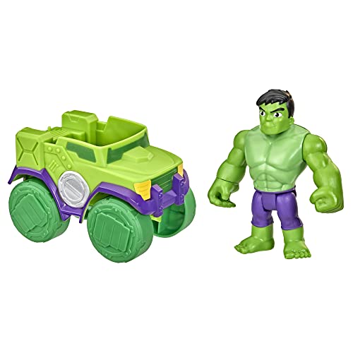 Play-Doh Hasbro Marvel Spidey and His Amazing Friends Hulk Actionfigur und Smash Truck Fahrzeug, Vorschulspielzeug für Kinder ab 3 Jahren, Mehrfarbig (F3989) von Hasbro