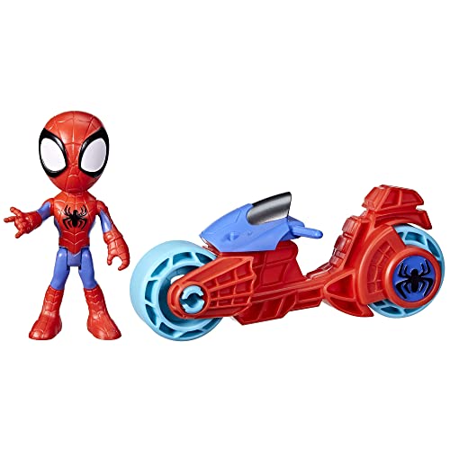 SPIDEY AND HIS AMAZING FRIENDS Marvel Spidey Figur mit Motorrad, Spielzeug für Jungs und Mädchen ab 3 Jahren von Hasbro