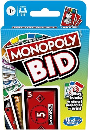 Monopoly Bietkartenspiel – Kaufen, Handeln oder Stehlen Sie Eigentum, um zu gewinnen von Hasbro