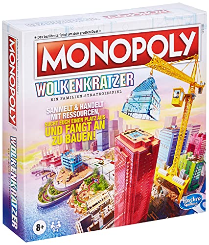 Hasbro Monopoly Wolkenkratzer Brettspiel, Strategiespiel für Familien und Kinder, abwechslungsreicher Spielablauf, ab 8 Jahren von Monopoly
