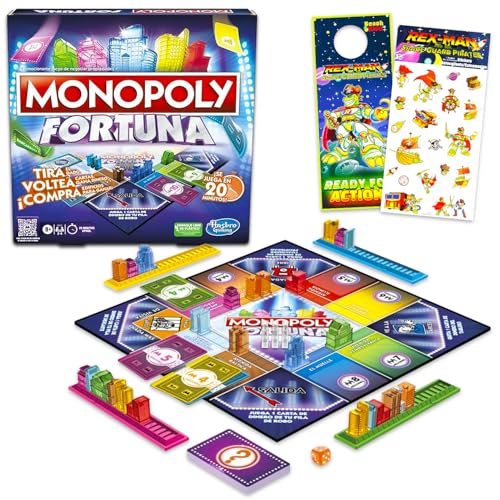 Monopoly Fortuna Spanische Edition Brettspiel für Kinder und Erwachsene – Bundle mit spanischem Zufalls-Familienspiel plus Aufklebern und mehr | Juega de Mesa Monopoly Fortuna Monopoly Fortuna Spanische Edition Brettspiel für Kinder und Erwachsene – Bundle mit spanischem Zufalls-Familienspiel plus Aufklebern und mehr | Juega de Mesa Monopoly Fortuna von Hasbro