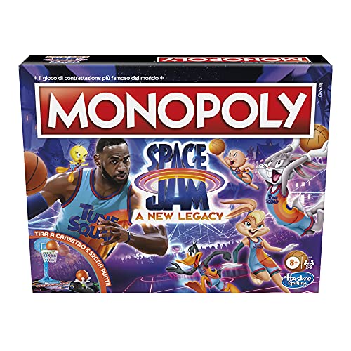 Monopoly 1 Space Jam A New Legacy Edition Familien-Brettspiel, Lebron 2 Spiel, für Kinder ab 8 Jahren, Einzelbett, Mehrfarbig von Monopoly