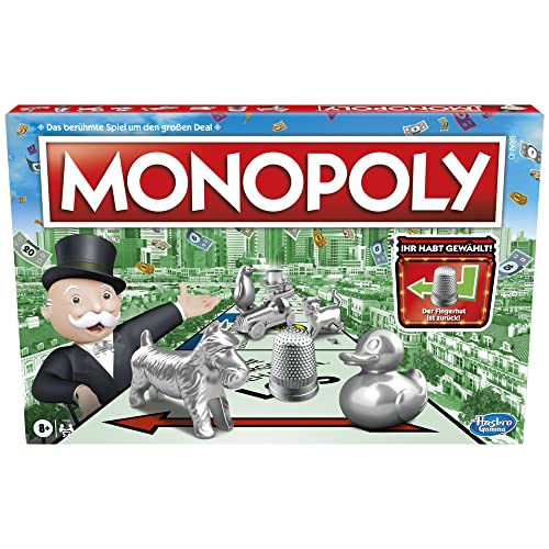 Monopoly Brettspiel, klassisches Familienspiel für Erwachsene und Kinder, 2 bis 6 Spieler, Strategiespiel geeignet ab 8 Jahren, originelle für die Familie von Monopoly