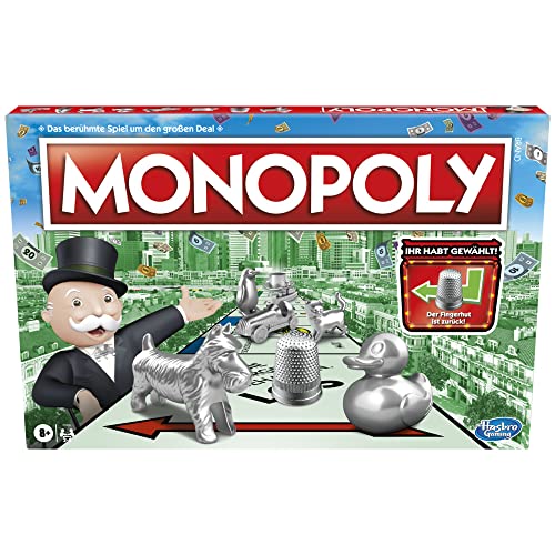 Monopoly Brettspiel, Familienspiel für Erwachsene und Kinder, 2 bis 6 Spieler, Strategiespiel für Kinder, Geschenk für Familien, ab 8 Jahren von Hasbro Gaming