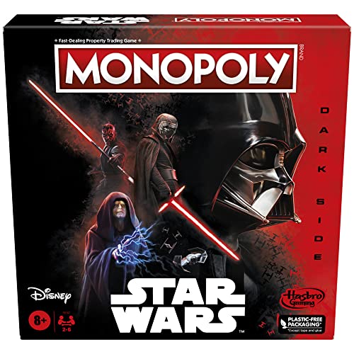 Monopoly: Disney Star Wars Dunkle Seite der Macht Brettspiel für Familien, Spiel für Kinder, Star Wars Geschenk (ENGLISCHE Version) von Monopoly
