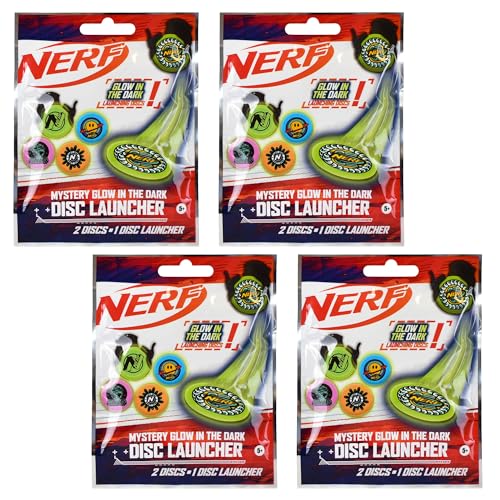 Nerf - Blind Bag Party Favor Sets - Glow in The Dark Launchers - 4 Stück von Hasbro