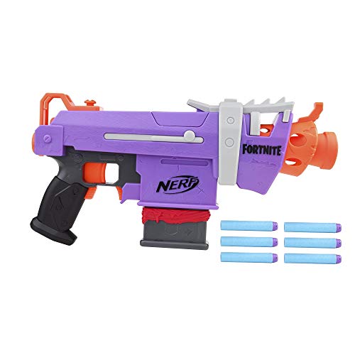 Nerf Fortnite SMG-E motorisierter Dart-Blaster – 6-Dart Clip-Magazin, 6 Nerf Elite Darts von NERF