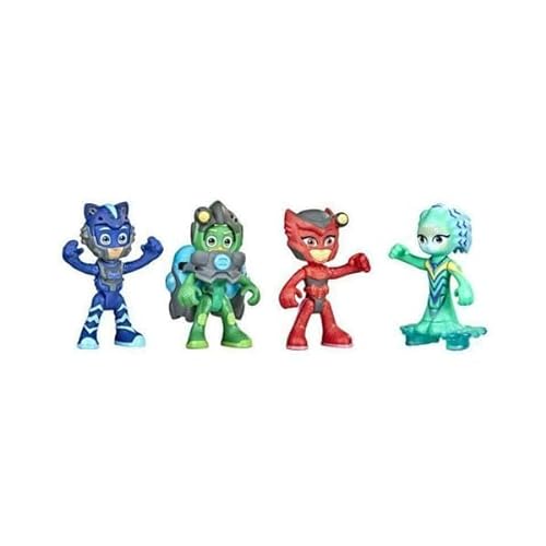 PJ Masks Underwater Heroes Dive Time Mission Action Figure Set, 4 PJ Masks Figures Set Includes Gekko, Owlette, Catboy, and Octobella Action Figures von Hasbro