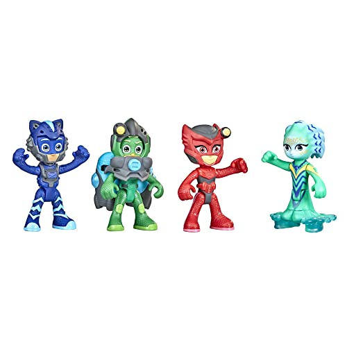 PJ Masks Underwater Heroes Dive Time Mission Action Figure Set, 4 PJ Masks Figures Set Includes Gekko, Owlette, Catboy, and Octobella Action Figures von Hasbro