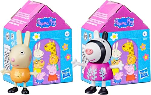 Peppa Pig – bewegliche Blindbox-Figur, 7,6 cm, 8 cm, 2 Packungen identifiziert – Richard Rabbit & Zoe Zebra von Hasbro