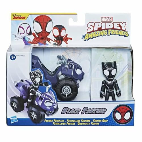 SPIDEY AND HIS AMAZING FRIENDS Marvel Black Panther Action-Figur und Panther-Quad Fahrzeug, für Kinder ab 3 Jahren SPIDEY AND HIS AMAZING FRIENDS Marvel Black Panther Action-Figur und Panther-Quad Fahrzeug, für Kinder ab 3 Jahren von Hasbro