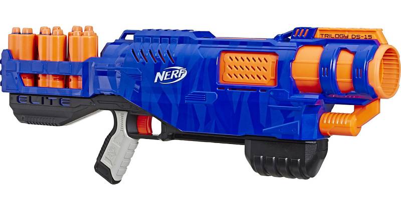 Trilogy DS-15 Nerf N-Strike Elite Spielzeug Blaster mit 15 Nerf Elite Darts und 5 Hülsen – Für Kinder, Teenager, Erwachsene von Hasbro