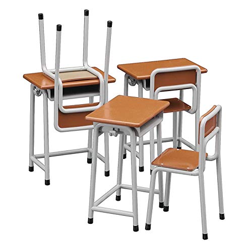 Hasegawa FA01 - 1/12 School Desk and Chair, Braun,grau,schwarz von Hasegawa