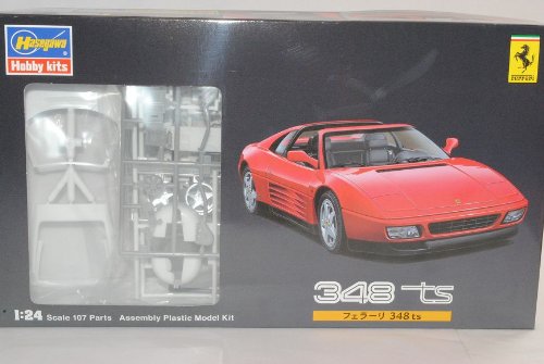 Hasegawa Sonderposten - Ferrari 348TS Cabrio Rot Kit Bausatz 1/24 Modell Auto mit individiuellem Wunschkennzeichen von Hasegawa