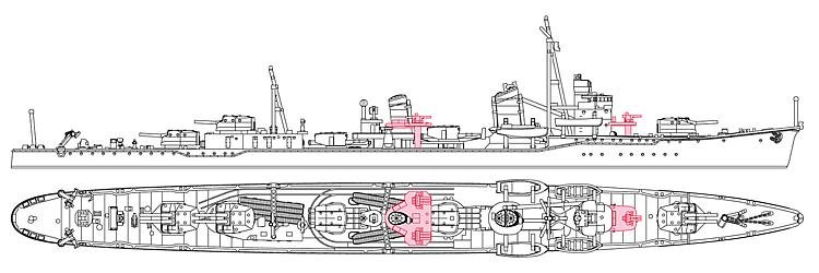 IJN Mindegumo, Waterline IJN Mindegumo, Waterline von Hasegawa
