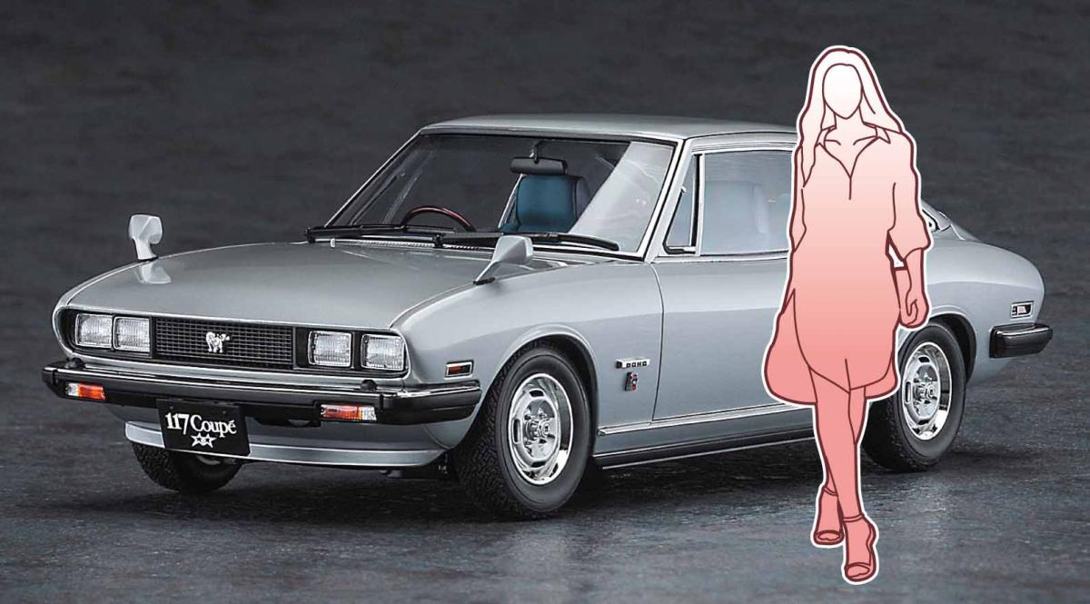 Isuzu 117 Coupe mit Figur Isuzu 117 Coupe mit Figur von Hasegawa