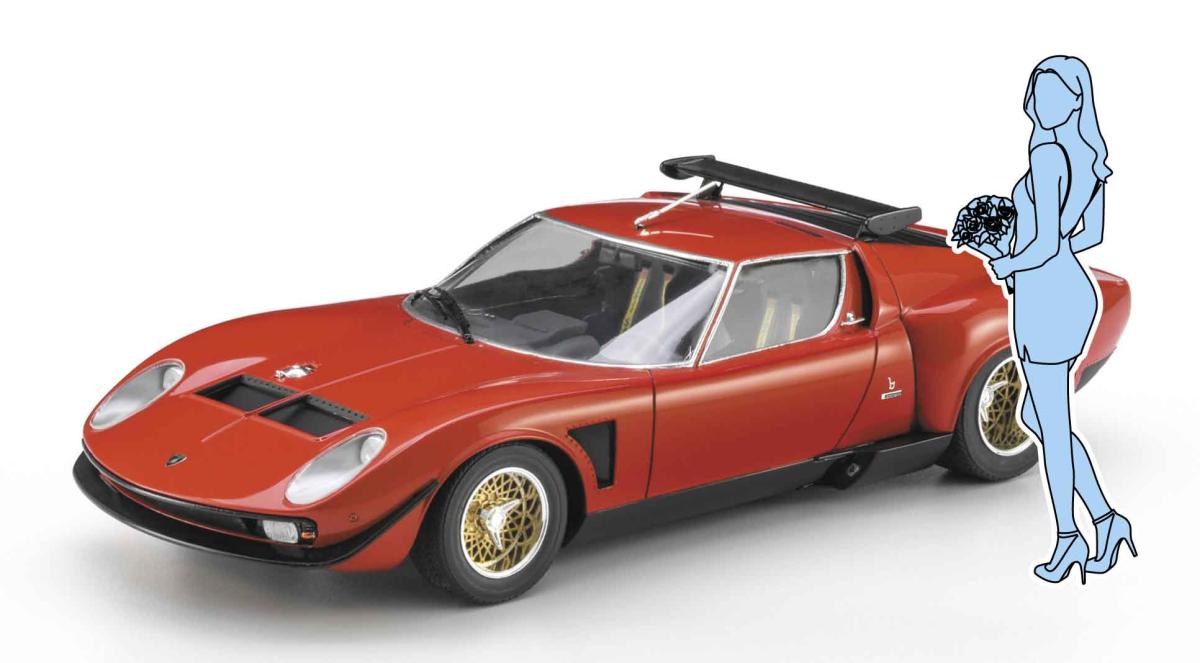 Lamborghini Jota SVR mit Figur Lamborghini Jota SVR mit Figur von Hasegawa
