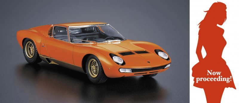 Lamborghini Miura P400 SV mit Figur Lamborghini Miura P400 SV mit Figur von Hasegawa