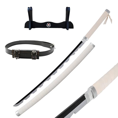 Hashiman – Demon Katana Demon – Manga Schwert + Schwerthalter Holz + Gürtel – Samurai Catana Cosplay Anime - Holzschwert Kinder Erwachsene – Ninja Deko Kostüm Säbels (Inosuke Hashibira) von Hashiman