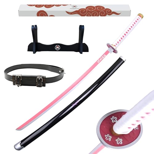 Hashiman – Demon Katana Demon – Manga Schwert + Schwerthalter Holz + Gürtel – Samurai Catana Cosplay Anime - Holzschwert Kinder Erwachsene – Ninja Deko Kostüm Säbels (Kanao Tsuyuri) von Hashiman