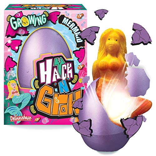 Deluxebase Hatch 'N' Grow - Meerjungfrau 11cm großes, wachsendes und schlüpfendes Ei mit Meerjungfrauspielzeug. Legen Sie es ins Wasser um zu sehen wie Sich das magische Spielzeug verwandelt von Deluxebase