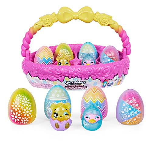 HATCHIMALS CollEGGtibles Frühlingskorb mit 5 und 3 Haustieren, Ostergeschenk für Kinder ab 5 Jahren von Hatchimals