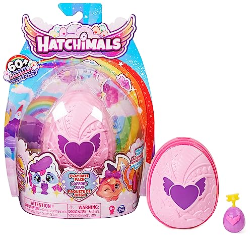 Hatchimals Playdate Pack, Spiel-Schatulle mit 4 CollEGGtibles-Figuren und 2 Zubehörteilen, Spielzeug für Mädchen ab 5 Jahren von Hatchimals