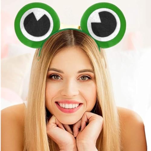 Frosch Haarreifen | Haarreif mit Froschaugen | Haarschmuck für das perfekte Frosch Kostüm - Crazy Frog | für Damen, Mädchen & Herren zu Karneval Fasching (Frosch Haarreifen) von Hatstar