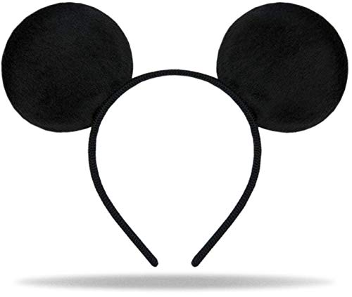 Haarreifen mit Maus Ohren | Micky Mouse Ears in schwarz | Kopfschmuck für Kinder, Damen & Herren | Haarschmuck Accesiore für Motto Party, Karneval & Fasching von Hatstar