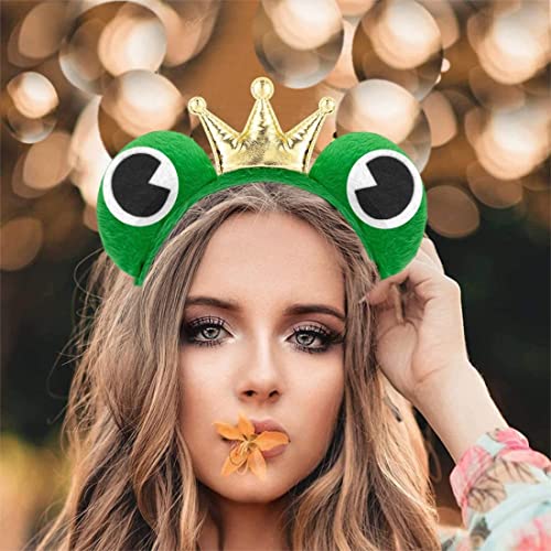 Hatstar Frosch König Haarreifen | Haarreif mit Froschaugen und Krone | Crazy Frog Headband | für das perfekte Frosch Kostüm | Accessoire zu Karneval & Fasching für Damen, Herren & Kinder von Hatstar