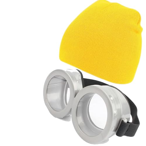 Hatstar Gelbe Beanie Mütze + Spaß Brille | Minions Style Verkleidung für Damen, Herren & Kinder | Cartoon Set | Kostüm Party Accessoire zu Halloween, Karneval, Fasching Hatstar Gelbe Beanie Mütze + Spaß Brille | Minions Style Verkleidung für Damen, Herren & Kinder | Cartoon Set | Kostüm Party Accessoire zu Halloween, Karneval, Fasching von Hatstar
