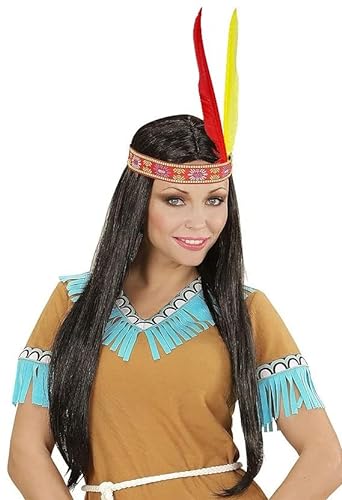 Hatstar Indianer Haarband Stirnband | Haarschmuck elastisch mit 2 Federn | Kopfschmuck für Fasching, Karneval, Motto Party | Federschmuck Accessoire für Damen, Herren und Kinder Kostüm von Hatstar