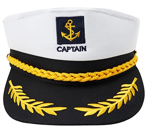 Hatstar Kapitänsmütze | Verstellbare Matrosenmütze | Yacht Schiff Boot Marine Mütze | zu Karneval & Fasching | für Damen Männer Erwachsene von Hatstar