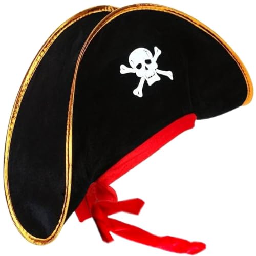 Hatstar Kinder Piratenhut | mit roter Schleife Totenkopf | Accessoire für das Kostüm zum Pirat | für Kinder, Jungen & Mädchen | zu Karneval & Fasching von Hatstar