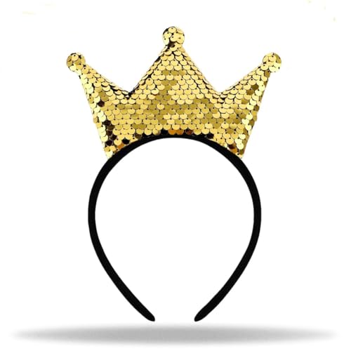 Hatstar Krone Haarreifen | Goldene Pailletten | Glitzer Kronen Haarband | Kopfschmuck für Kinder, Damen & Herren | Haarschmuck Accesiore für Motto Party, Karneval & Fasching Hatstar Krone Haarreifen | Goldene Pailletten | Glitzer Kronen Haarband | Kopfschmuck für Kinder, Damen & Herren | Haarschmuck Accesiore für Motto Party, Karneval & Fasching von Hatstar