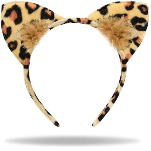 Hatstar Leoparden Ohren Haarreif | Leopardenohren Headband | Kopfschmuck für Halloween, Fasching & Karneval | Kostüm Haarschmuck für Mädchen, Damen & Frauen von Hatstar